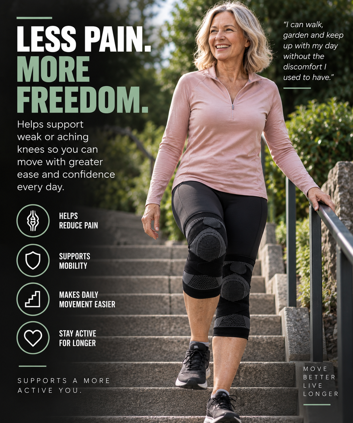 Bracely Knee Sleeves in Black — everyday mobility