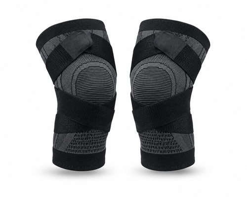 Bracely Knee Sleeves in Black - pair, product view