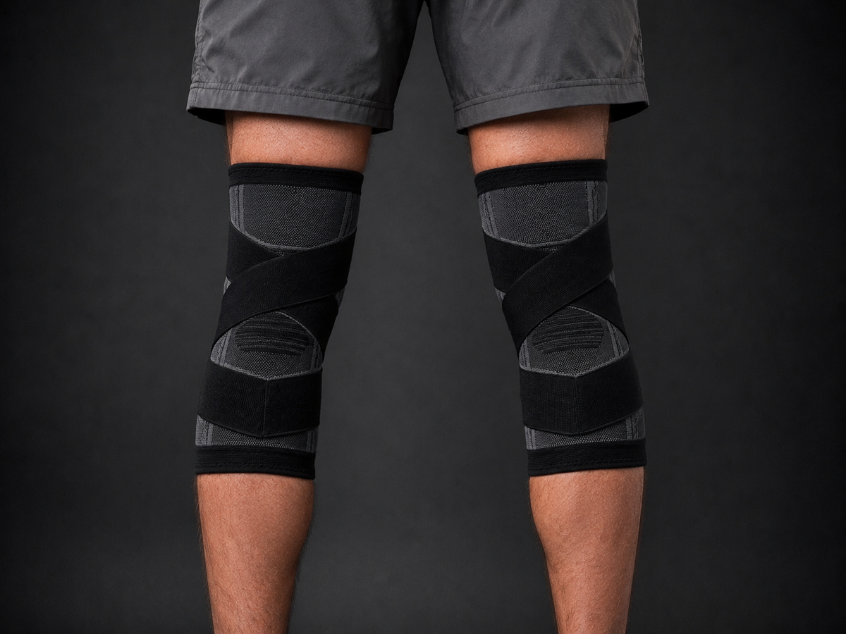 Bracely Knee Sleeve in Black — product photo, detail view