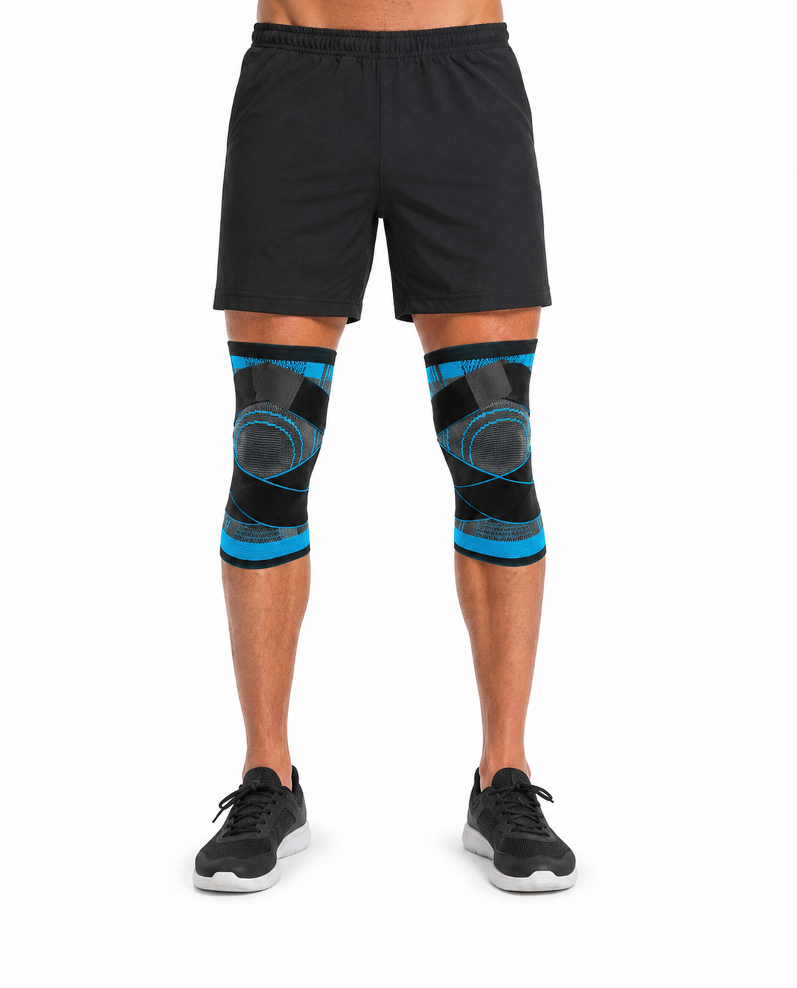 Bracely Knee Sleeves in Blue - worn while training