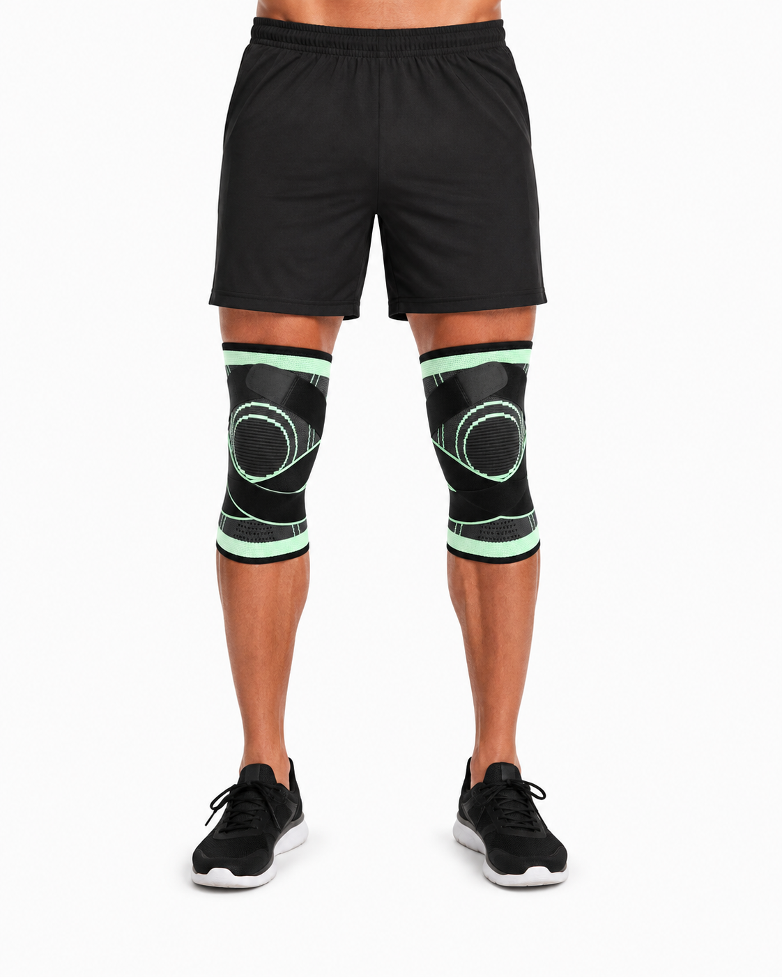 Bracely Knee Sleeves in Green - worn while training