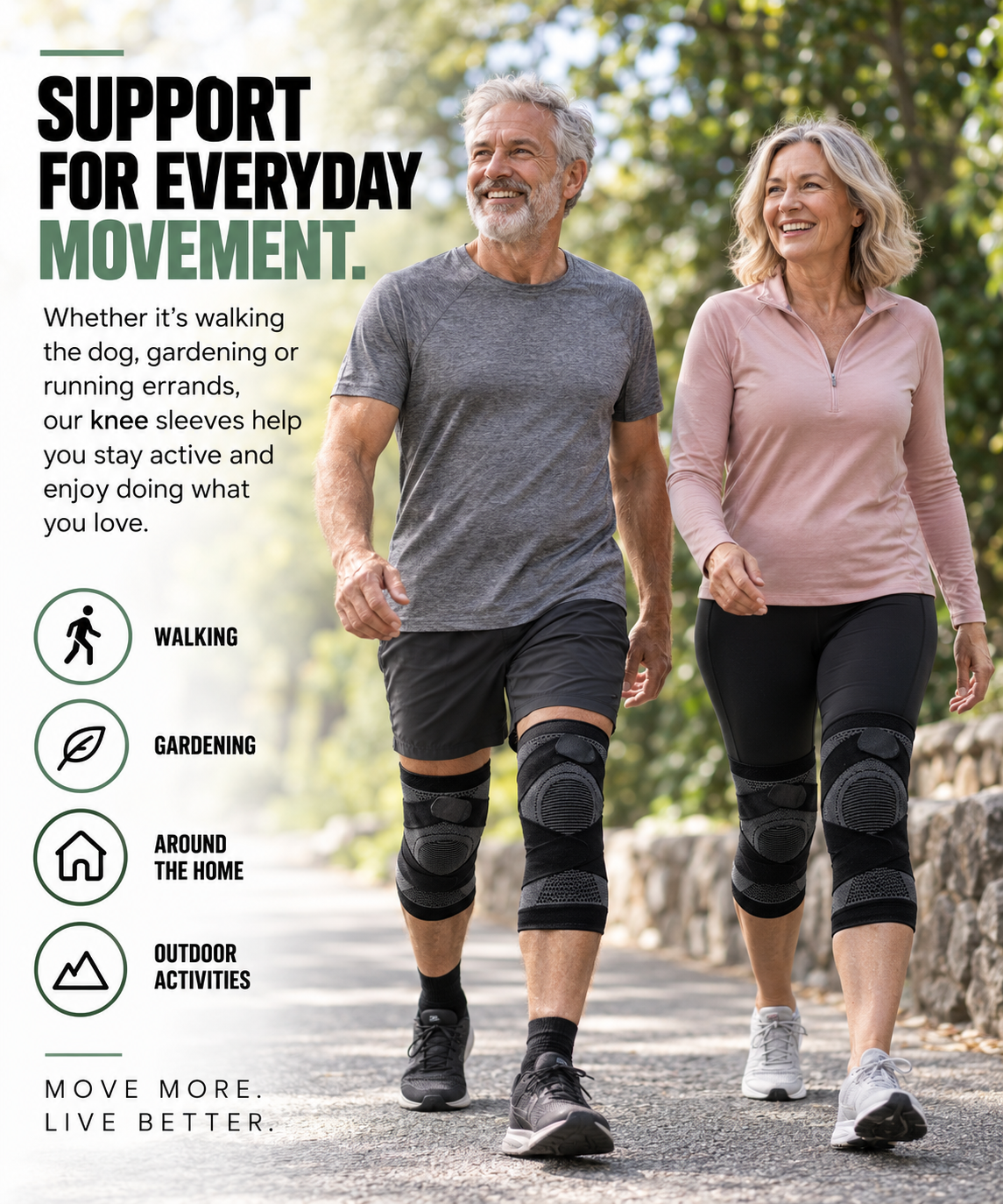 Bracely Knee Sleeves in Black — support for everyday movement