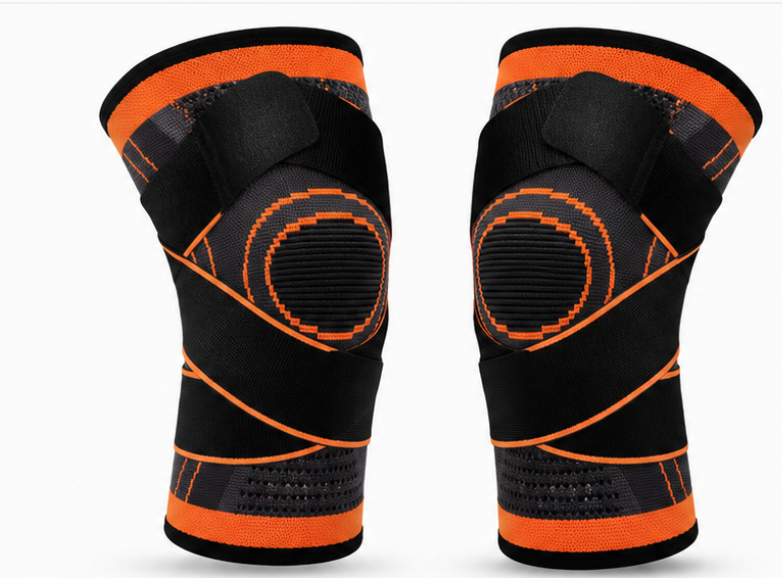 Bracely Knee Sleeves in Orange - pair, product view